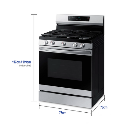 Estufa a gas 30" SAMSUNG NX60B6515SS/AP 5 quemadores Air fry.