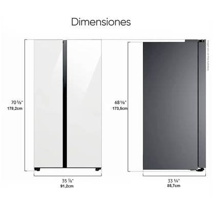 Refrigeradora 28pc Side by Side Bespoke RS28CB760A7NAP Samsung