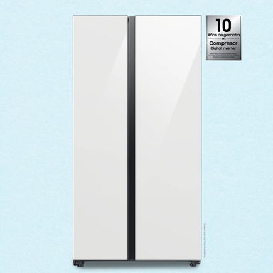 Refrigeradora 23pc Bespoke, RS23CB70NA12AP Samsung, Side by Side, color: Clean white + clean white