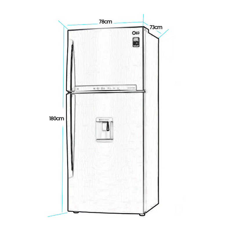 Refrigeradora LG Top Mount GT51SGP 18 pies cúbicos Inverter.