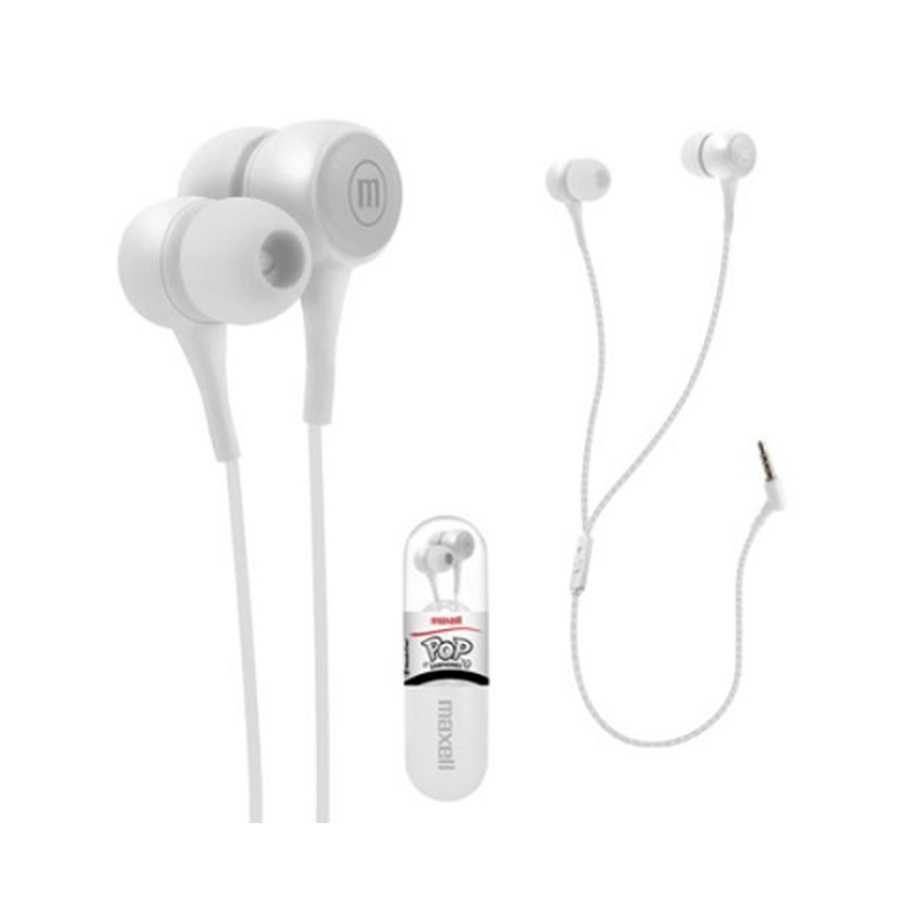 Audífonos Blancos InPop In Ear con Micrófono Alámbrico MAXELL 348441