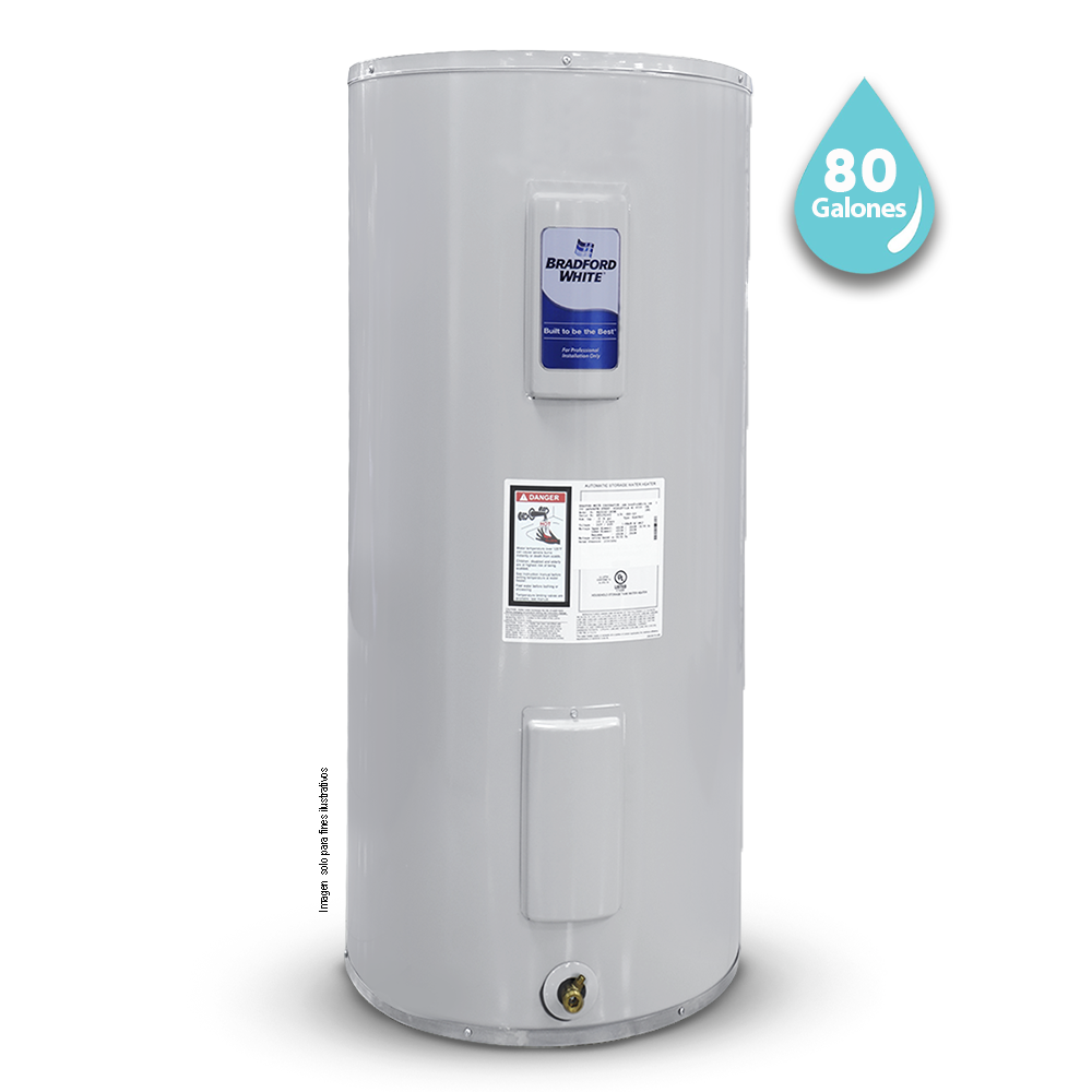 Calentador de agua de tanque eléctrico Bradford white  modelo RE280T6-1NCWW-EXP de 80 Galones