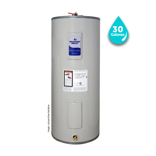 Calentador de agua de 30gls, eléctrico RE230S6-1NCWW-EXP. BRADFORD WHITE