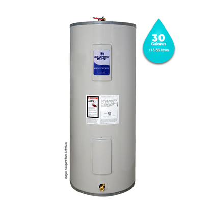 Calentador de agua de 30gls, eléctrico RE230S6-1NCWW-EXP. BRADFORD WHITE
