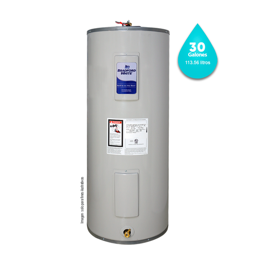 Calentador de agua de 30gls, eléctrico RE230S6-1NCWW-EXP. BRADFORD WHITE
