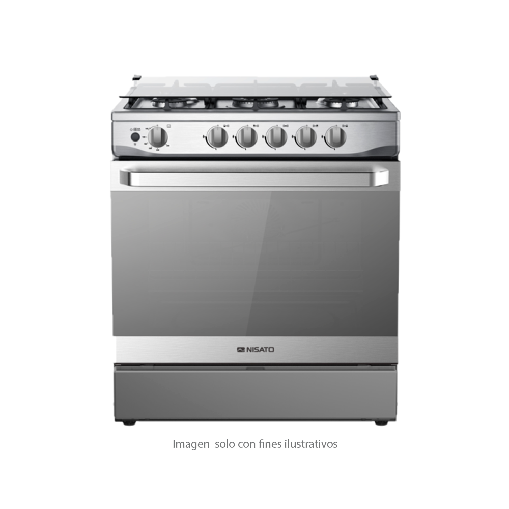Estufa a gas 30" NEP-7764AFSDM 5 quemadores, acero inoxidable Nisato