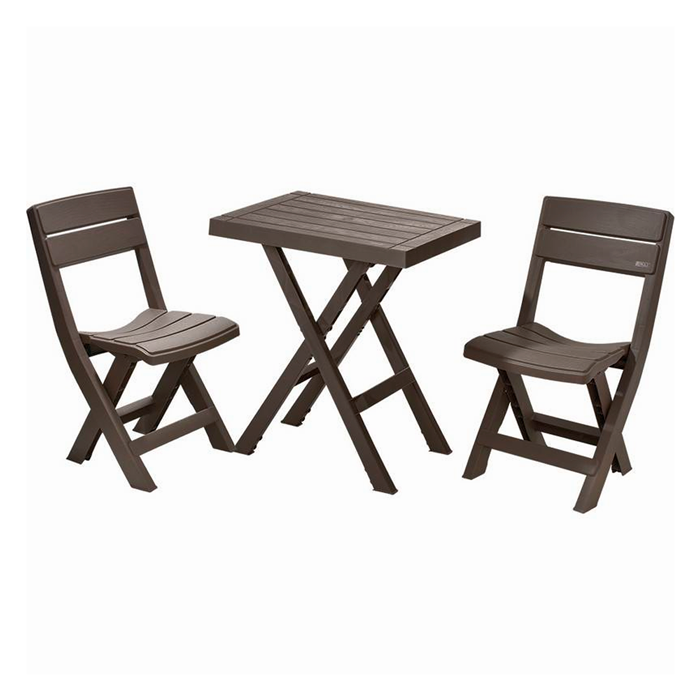 Mesa rectangular plegable + 2 sillas plegables Mocca 13010-XP.