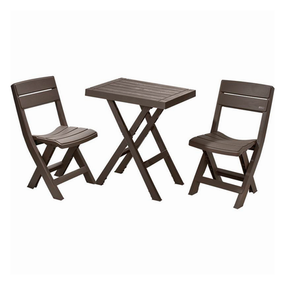 Mesa rectangular plegable + 2 sillas plegables Mocca 13010-XP.