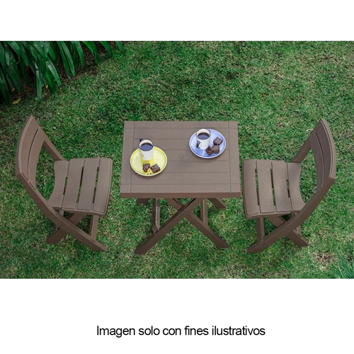 Mesa rectangular plegable + 2 sillas plegables Mocca 13010-XP.