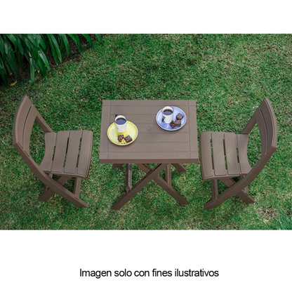 Mesa rectangular plegable + 2 sillas plegables Mocca 13010-XP.