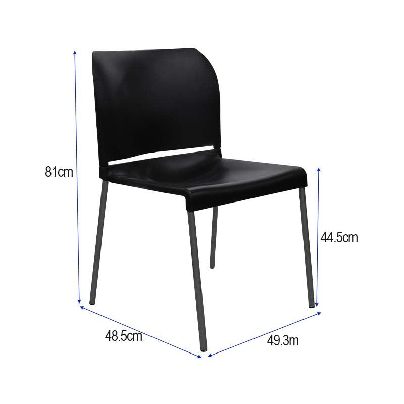 Silla DC-313 respaldo y asiento de plástico de alta calidad, patas de metal