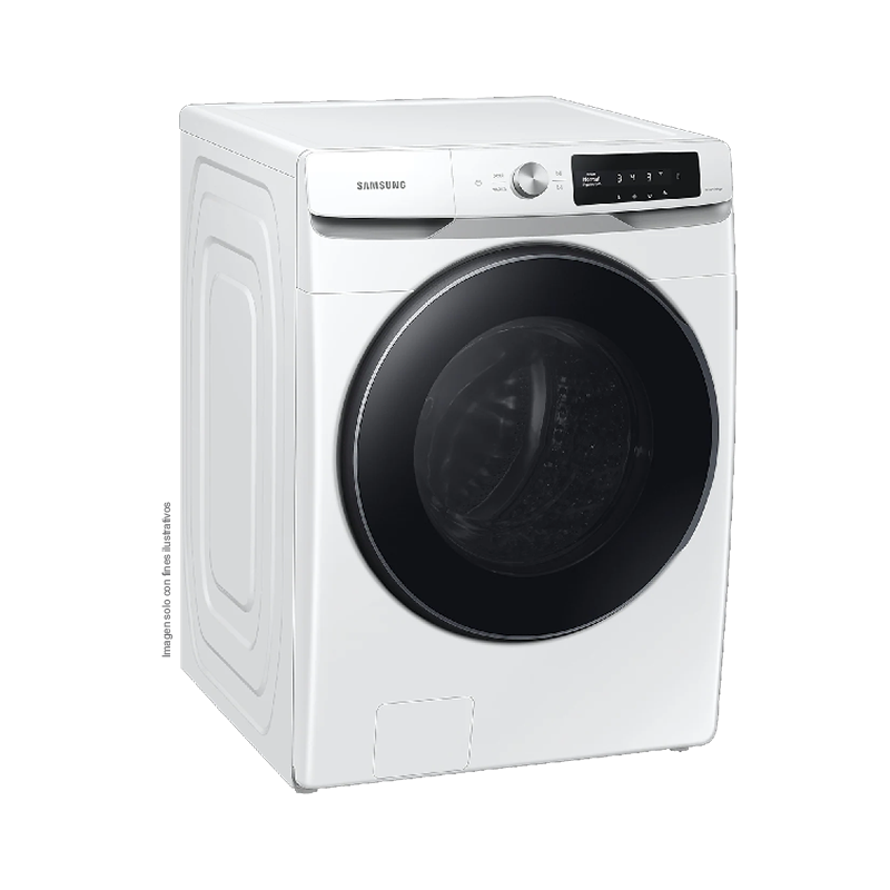 Lavadora Samsung carga frontal 22kg WF22C6400AW/AP color blanco tambor de acero inoxidable pantalla control inteligencia artificial