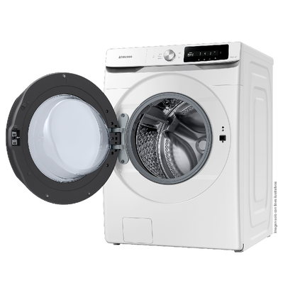 Lavadora Samsung carga frontal 22kg WF22C6400AW/AP color blanco tambor de acero inoxidable pantalla control inteligencia artificial