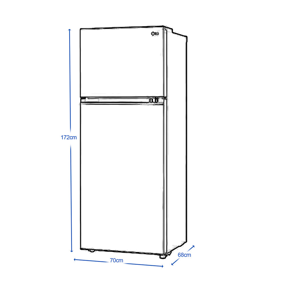 Refrigeradora LG Smart Inverter TOP MOUNT 13pc VT38BPB