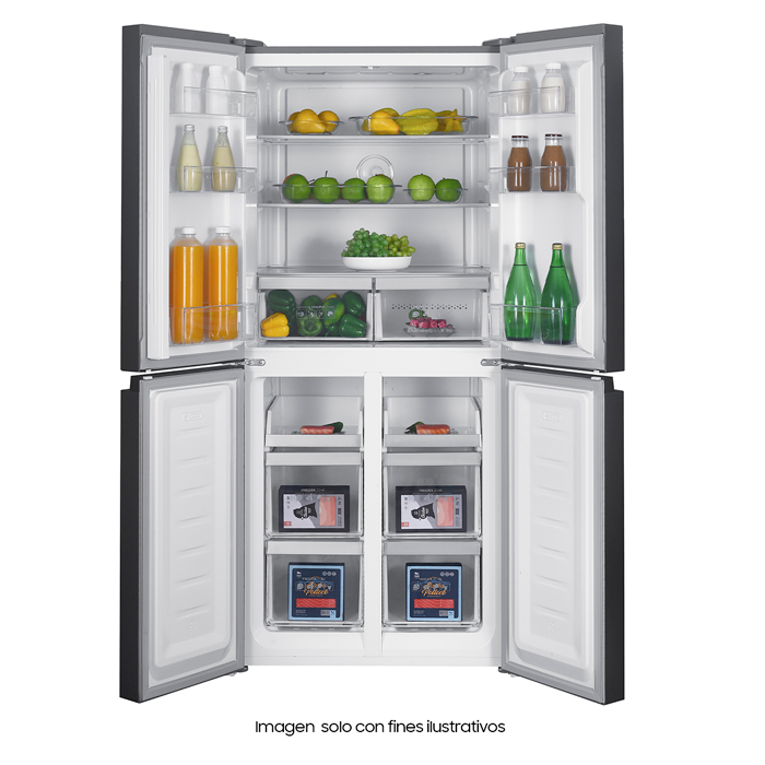 Refrigeradora MYSTIC SIDE BY SIDE 4 puertas RF-4D-460L-SS de 16.6 pc.