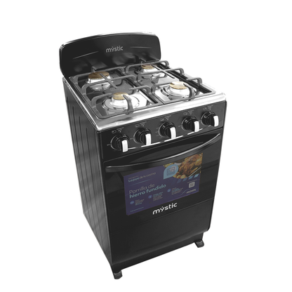 Estufa a gas 20" MY-ST4QZ921-PHCC-B Mystic  4 quemadores mesa de acero inoxidable