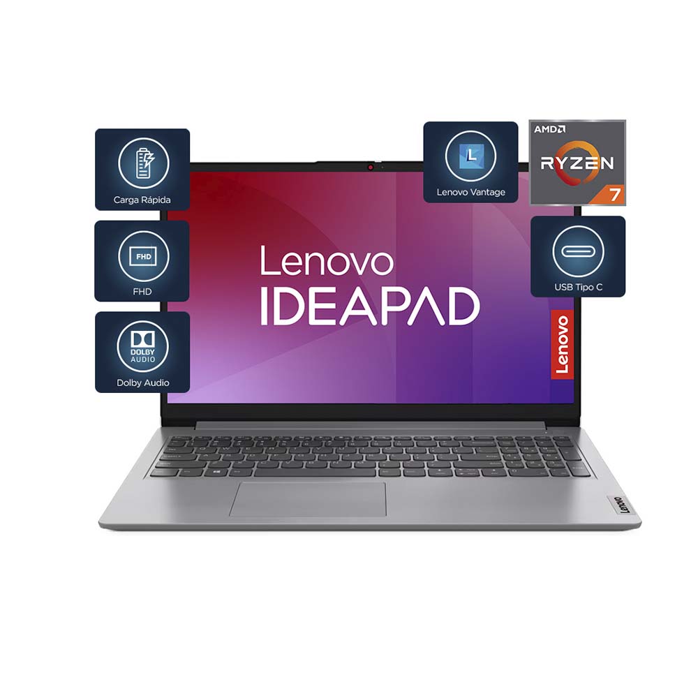 Laptop Ideapad 82R4006DGJ 1, 15.6" FHD, Lenovo, AMD Ryzen 7 5700U, 16GB, 1TB SSD, Cloud Grey