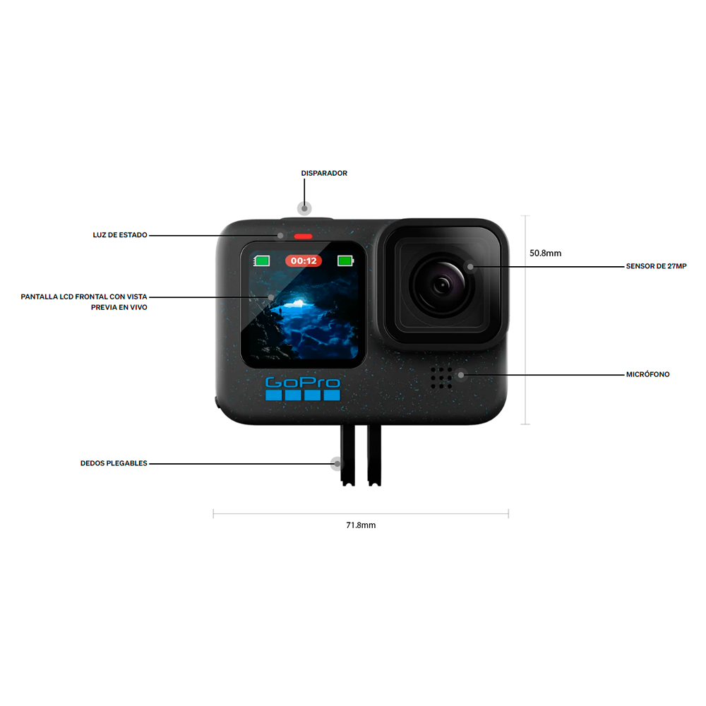 Cámara acción deporte GoPro Hero 12 black CHDHX-121-RW .27mp