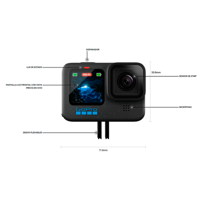 Cámara acción deporte GoPro Hero 12 black CHDHX-121-RW .27mp