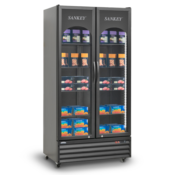 Enfriador comercial 22pc RFD-2263BL Sankey color negro de 2 puertas