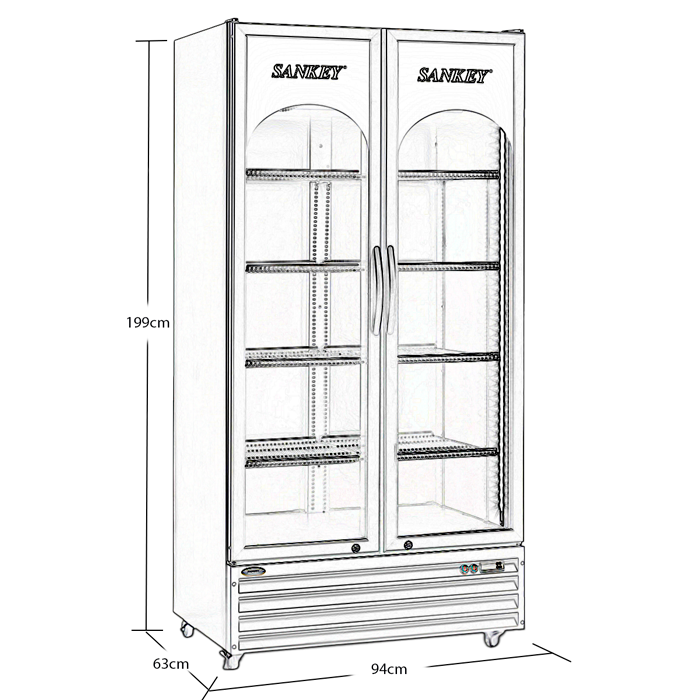 Enfriador comercial 22pc RFD-2263BL Sankey color negro de 2 puertas