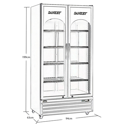 Enfriador comercial 22pc RFD-2263BL Sankey color negro de 2 puertas