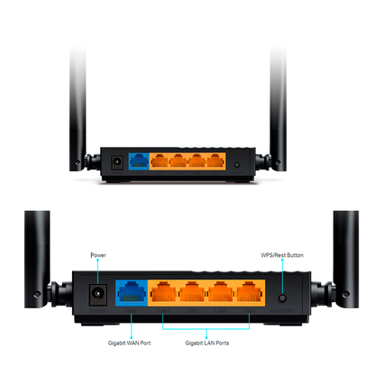 TP-LINK ARCHER C64 - ROUTER WIFI AC1200, DOBLE BANDA, GIGABIT