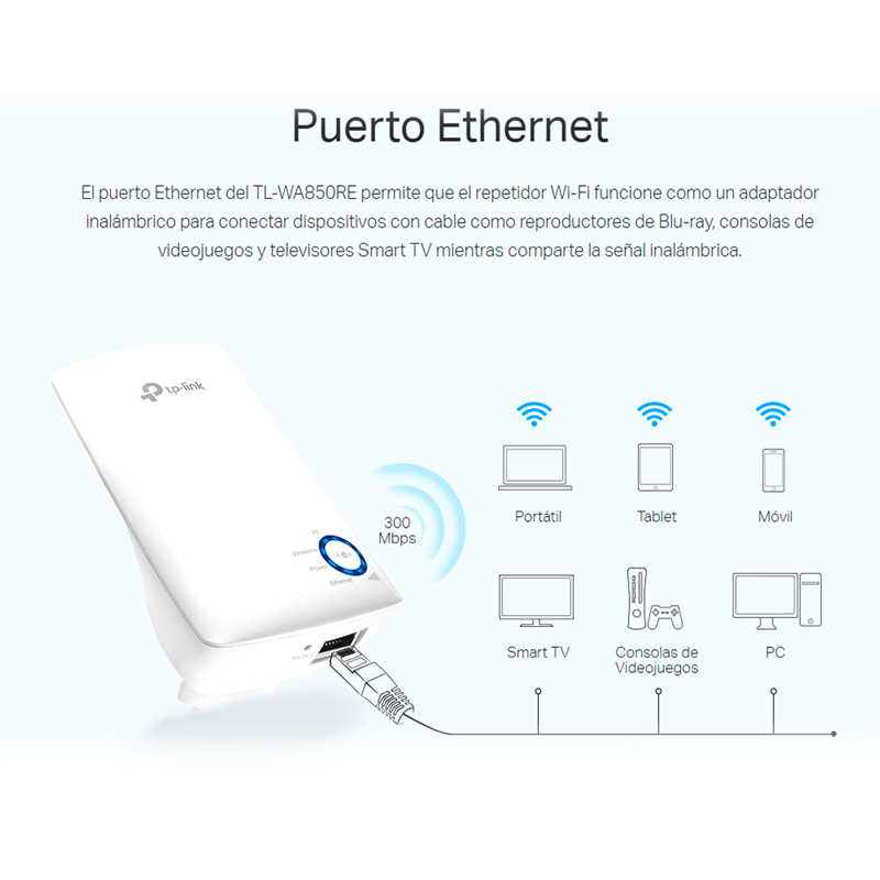 TP-LINK EXTENSOR DE SEÑAL N 300MBPS