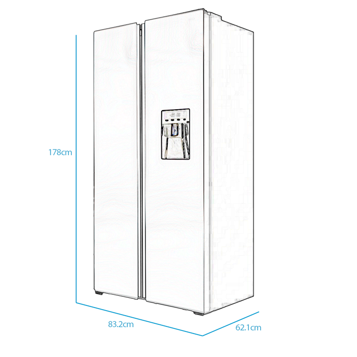 Refrigeradora Sankey Side by Side 16 pc RF-16IN90WG inverter blanca.