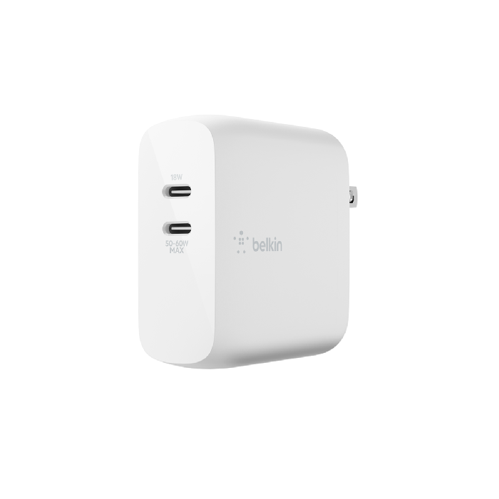 Cargador de pared dual USB-C PD GaN de 68W BELKIN