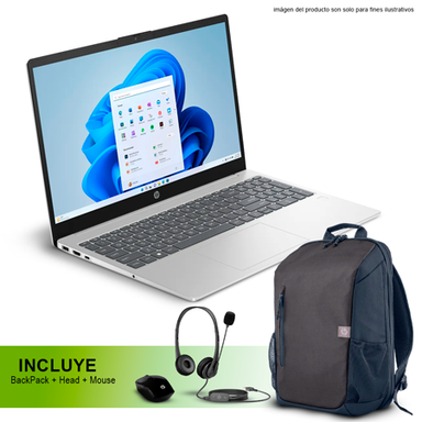 Laptop 15-FC0014LA HP Ryzen 7-7730U 16GB 512GB incluye Backpack + mouse + Head