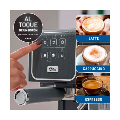 Cafetera Expresso BVSTEM6801M Oster capuccino Prima Latte touch