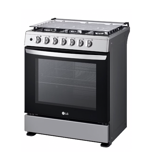 Estufa LRGZ5253S LG a gas 30" encendido automático 6 quemadores horno 5.2pc.