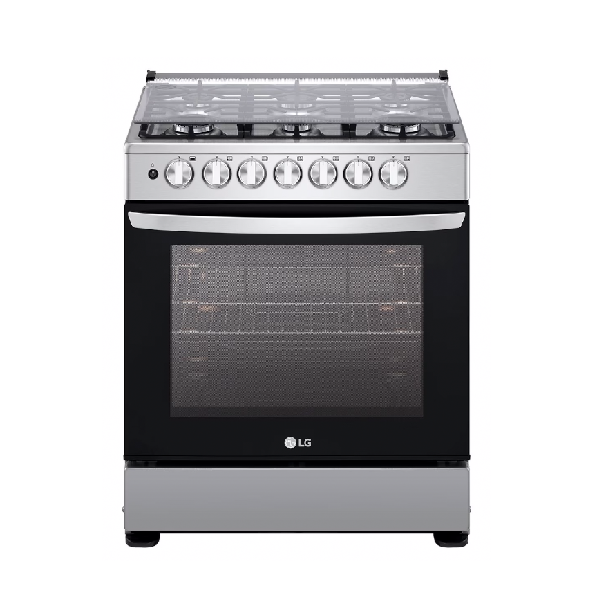 Estufa LRGZ5253S LG a gas 30" encendido automático 6 quemadores horno 5.2pc.