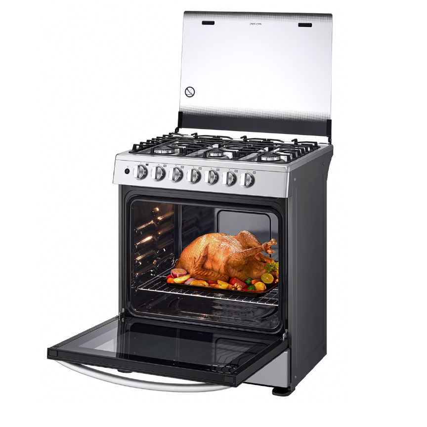 Estufa LRGZ5253S LG a gas 30" encendido automático 6 quemadores horno 5.2pc.