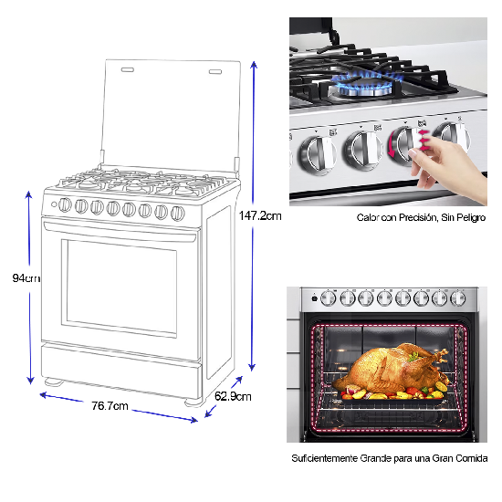 Estufa a gas 30" LRGZ5255S LG