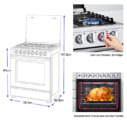 Estufa a gas 30" LRGZ5255S LG