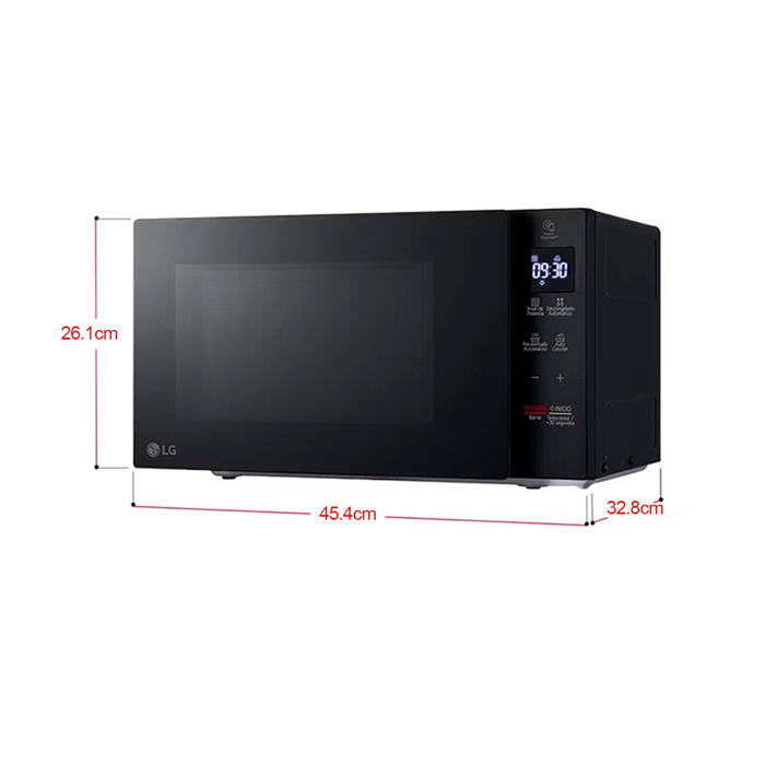 Microondas 0.7pc LG MS2032GAS Inverter Neochef, 700W color negro.