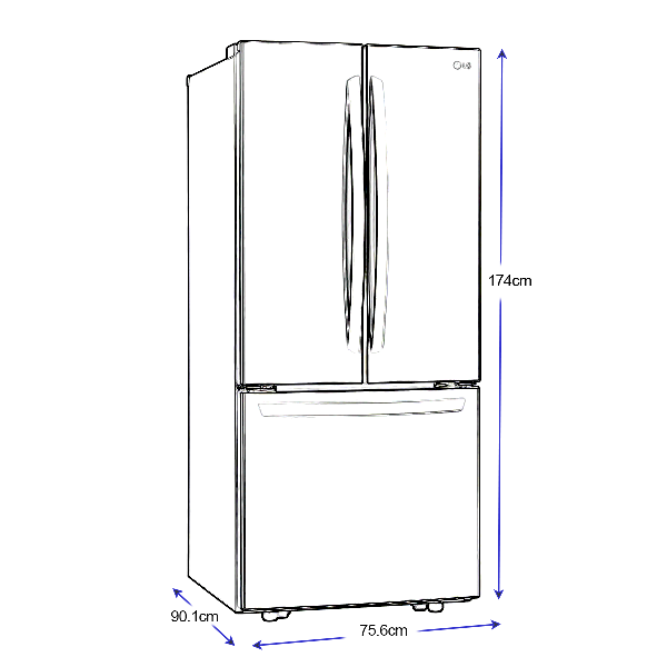 Refrigeradora LG French Door 22pc GM22BGPK Inverter