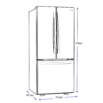 Refrigeradora LG French Door 22pc GM22BGPK Inverter
