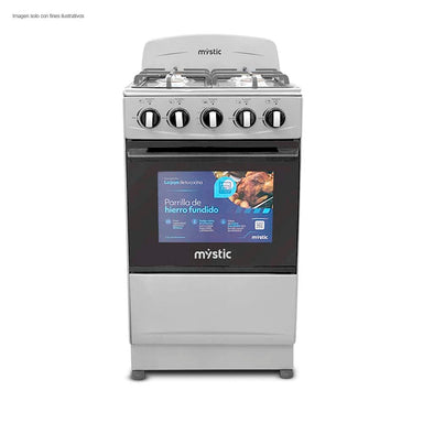 Estufa a gas 20" 4 quemadores MY-ST4QZ921-PHCC-GY color gris MYSTIC.