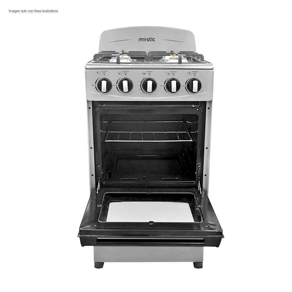 Estufa a gas 20" 4 quemadores MY-ST4QZ921-PHCC-GY color gris MYSTIC.