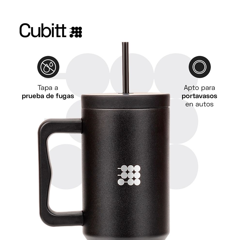 Termo para agua, 40 oz, CT-TUMB1, Cubitt, acero inoxidable, negro