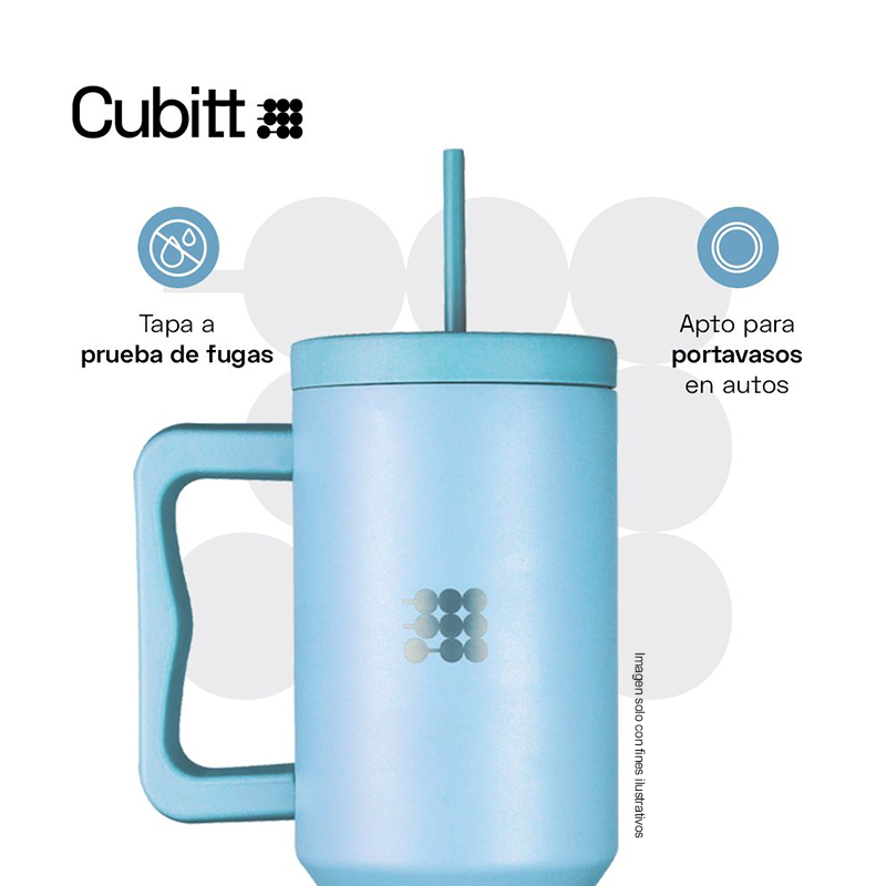 Termo para agua, 40 oz, CT-TUMB2, Cubitt, acero inoxidable, Azul claro