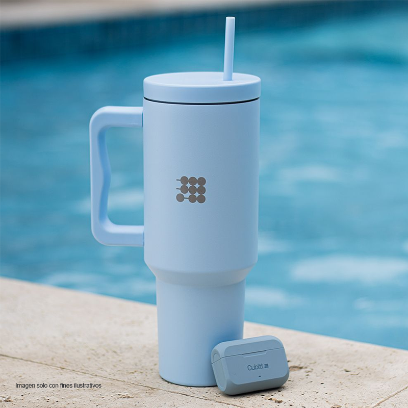 Termo para agua, 40 oz, CT-TUMB2, Cubitt, acero inoxidable, Azul claro