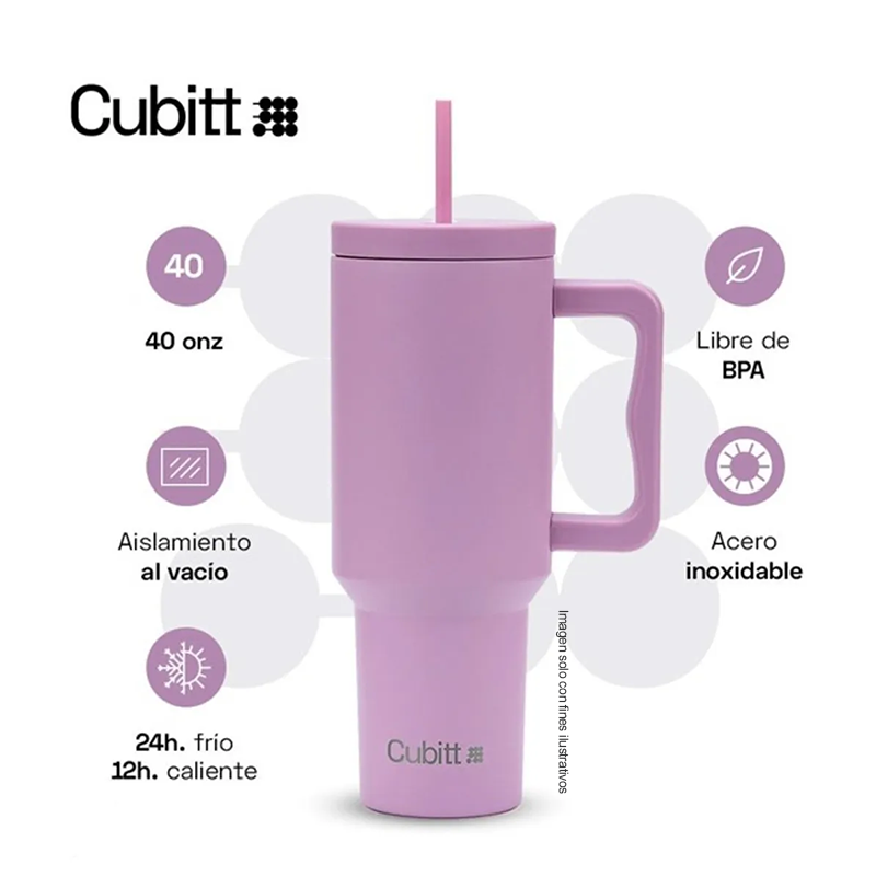 Termo para agua, 40 oz, CT-TUMB4, Cubitt, acero inoxidable, púrpura