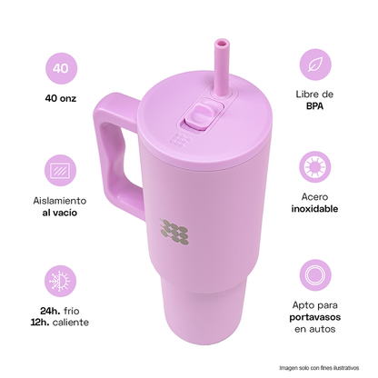 Termo para agua, 40 oz, CT-TUMB4, Cubitt, acero inoxidable, púrpura