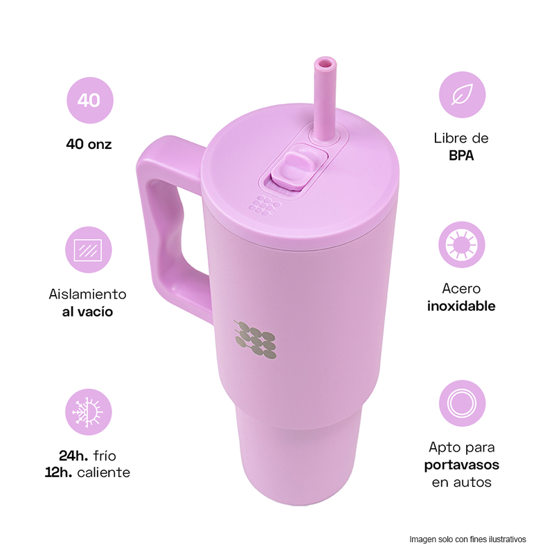 Termo para agua, 40 oz, CT-TUMB4, Cubitt, acero inoxidable, púrpura