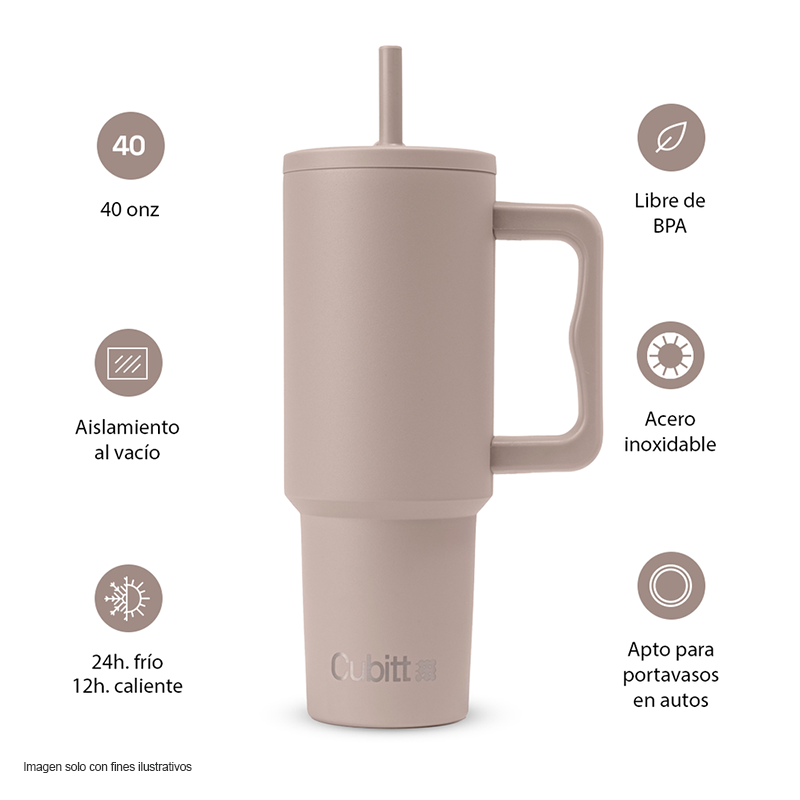 Termo para agua, 40 oz, CT-TUMB9, Cubitt, acero inoxidable, Arena