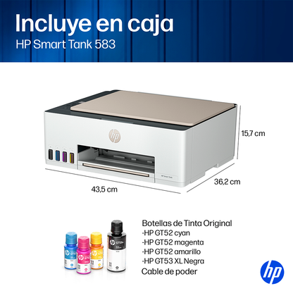 Impresora Multifuncional HP Smart Tank 583 AIO WIFI